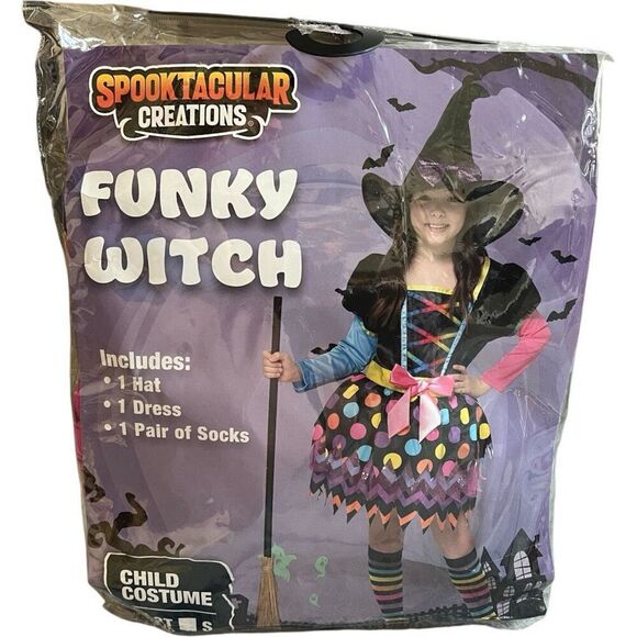 Brand New Spooktacular Creations Youth Girl Funky Witch Halloween Costume Sz M - Picture 3 of 3